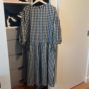 APRIL MEETS OCTOBER SISTER GINGHAM DRESS BLACK